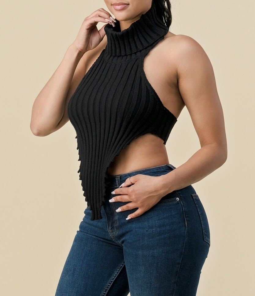High Neck Backless Sexy Top - BIGSTYLZ