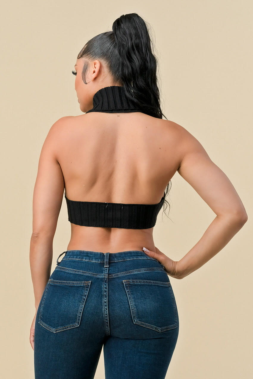 High Neck Backless Sexy Top - BIGSTYLZ