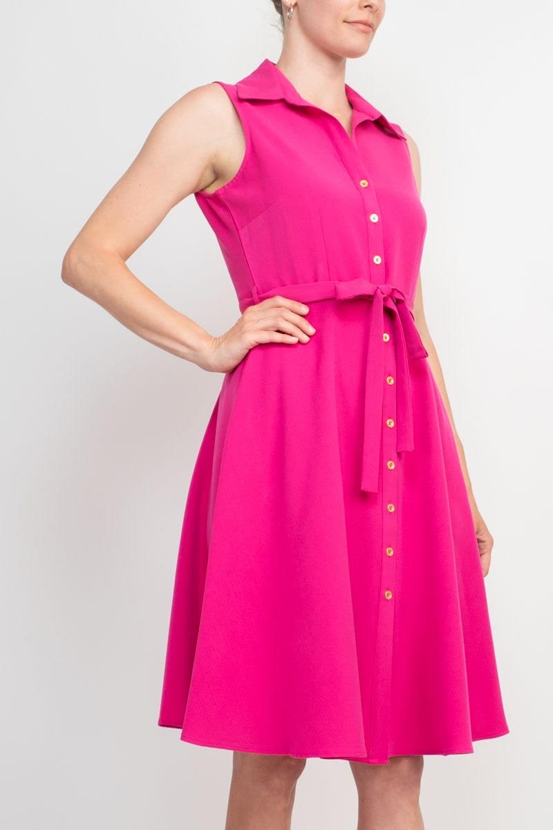 Button Down BLUE DRESS | Side Pockets - BIGSTYLZ